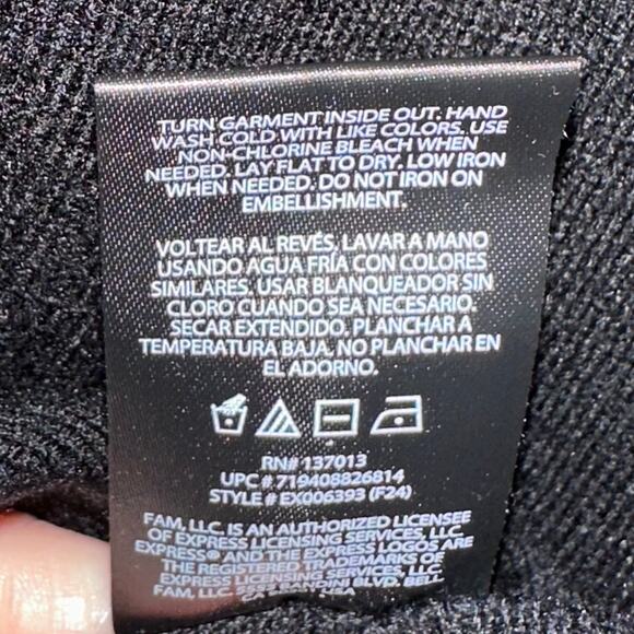 NWT Express Black Viral Influencer Favorite Rhinestone Bow Cardigan Size XL - Picture 8 of 15